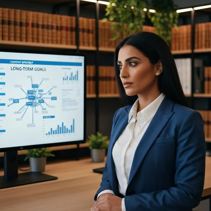 אישה ישראלית עובדת על תוכן Evergreen SEO