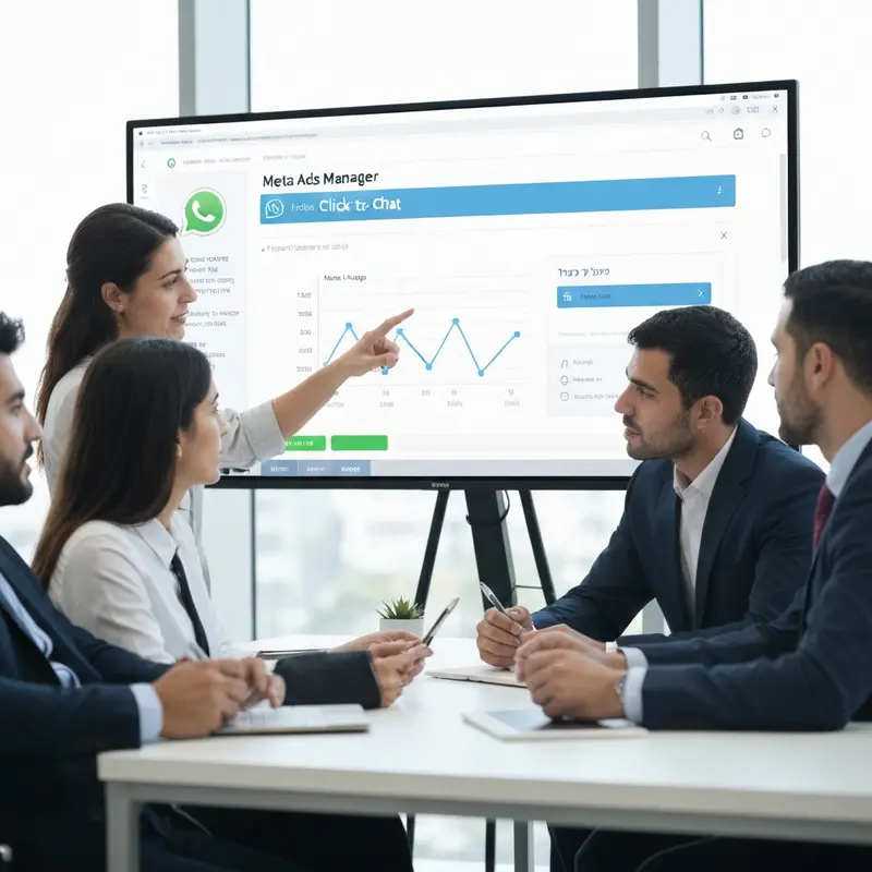 מודעות WhatsApp Click-to-Chat במשרד טכנולוגי