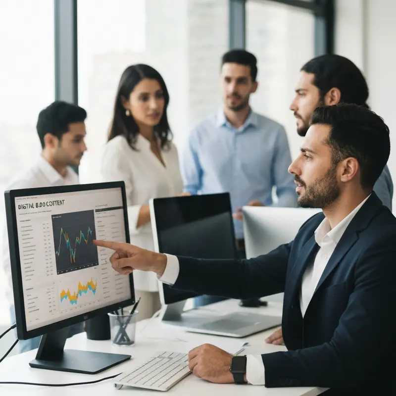 מומחה שיווק דיגיטלי מנתח נתונים של כתיבת בלוג SEO גוגל.