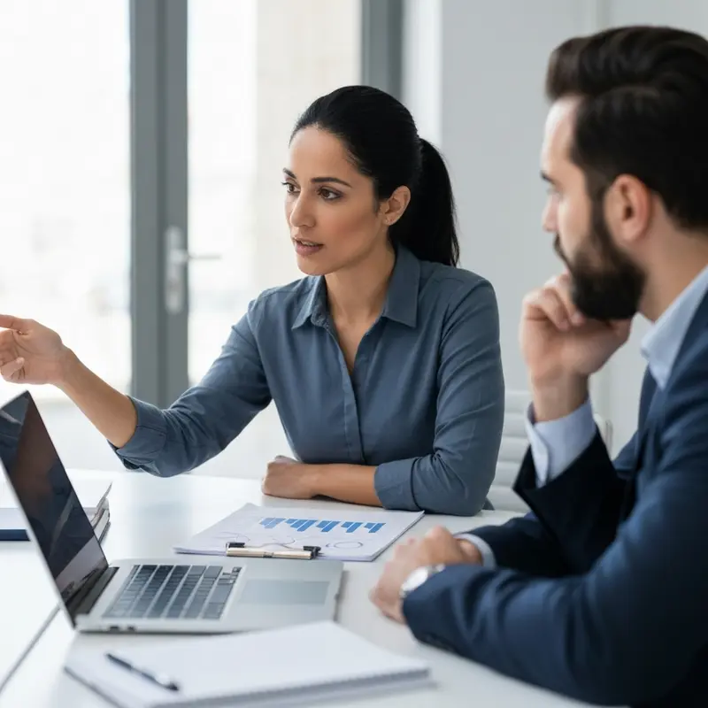 מנהל עבודה מציג דוחות ללקוח