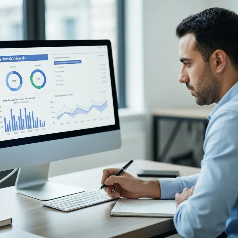 מנהל שיווק ישראלי מנתח דוחות של <strong>מודעות וידאו פייסבוק</strong>