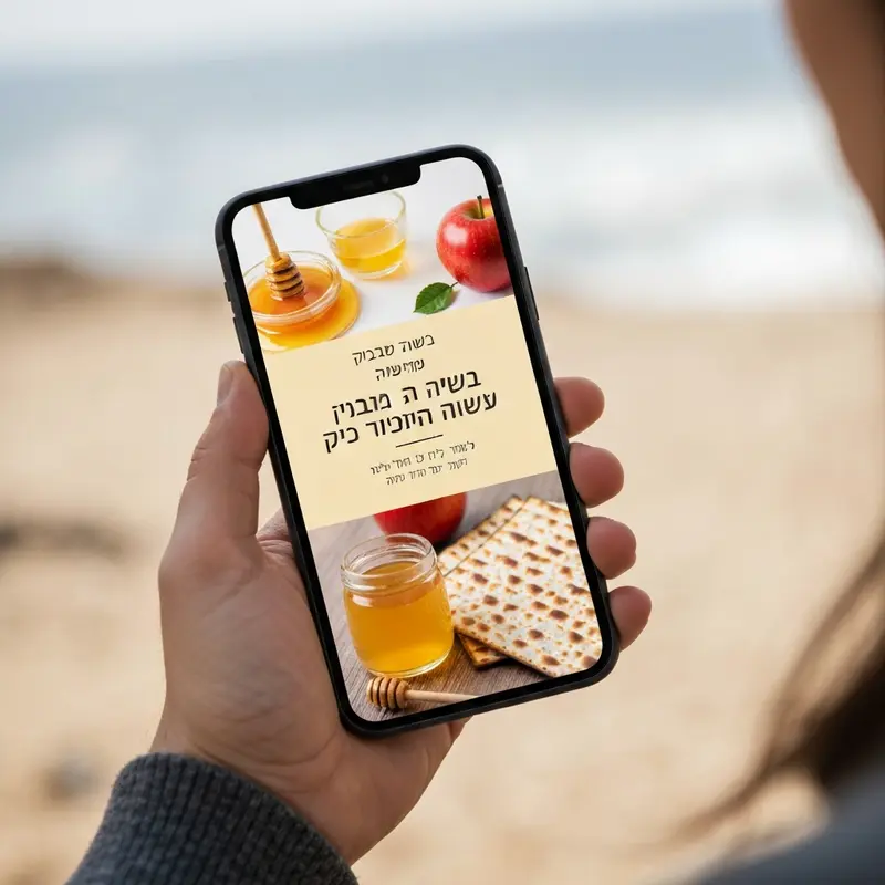 מסך סמארטפון מציג מודעה מותאמת לחג ישראלי כחלק מ-Seasonal Marketing