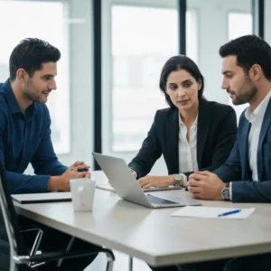 צוות עובד על אופטימיזציה של Mobile-First Landing Page