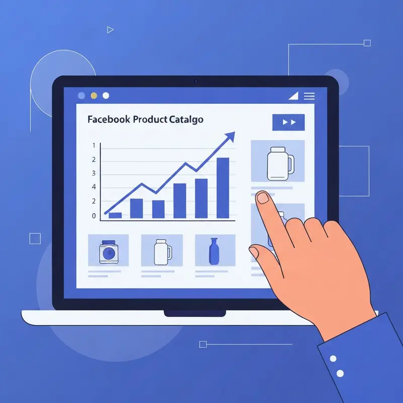 תקריב על מסך מציג נתוני קטלוג מוצרים עם גרפים עולים