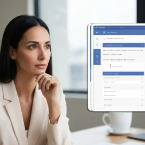 אישה ישראלית מתלבטת בין Facebook Lead Ads לדף נחיתה