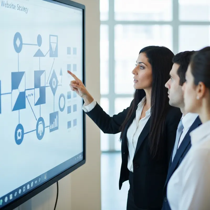 אשת עסקים ישראלית מציגה נתונים על לוח