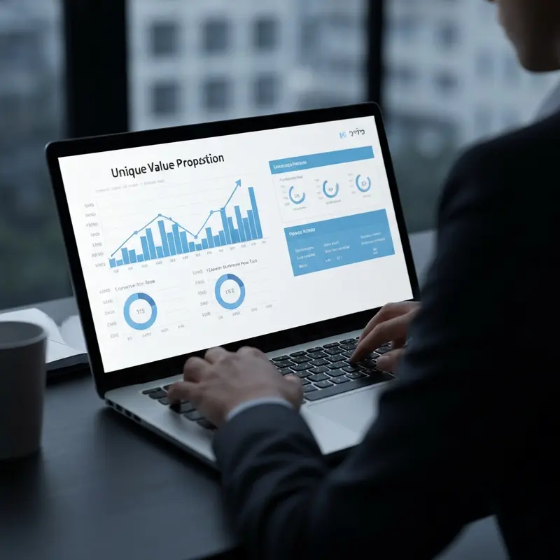 מסך מחשב מציג נתוני ביצועים של Unique Value Proposition.