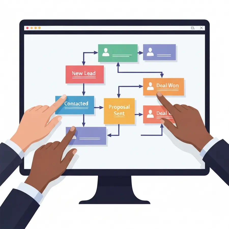 צינור מכירות דיגיטלי במערכת CRM לניהול לידים בעסק קטן