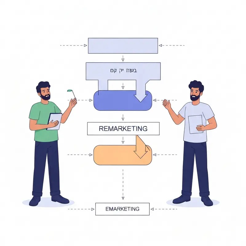 תרשים משפך המרות עם קמפיין remarketing