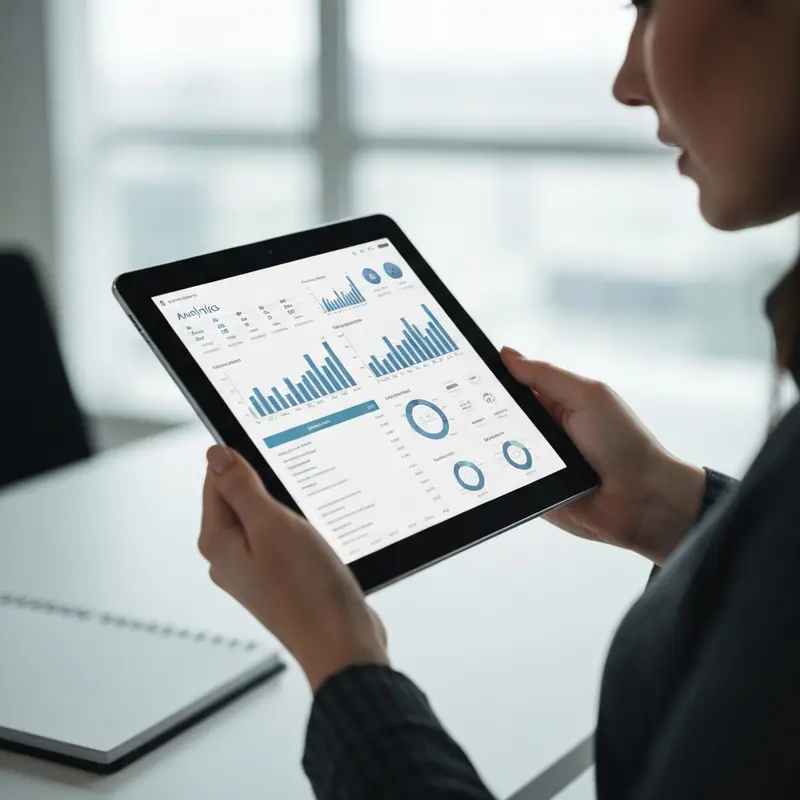 קלוז אפ על טאבלט המציג גרפים של ביצועי משפיענים.