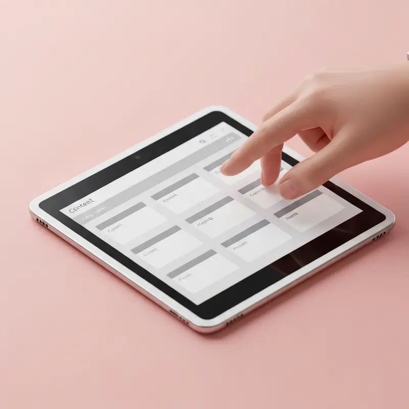 תכנון Content Calendar שיווקי על מסך טאבלט