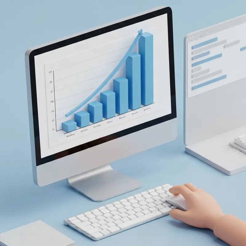 תקריב על גרף מיצוב מותג על מסך מחשב.