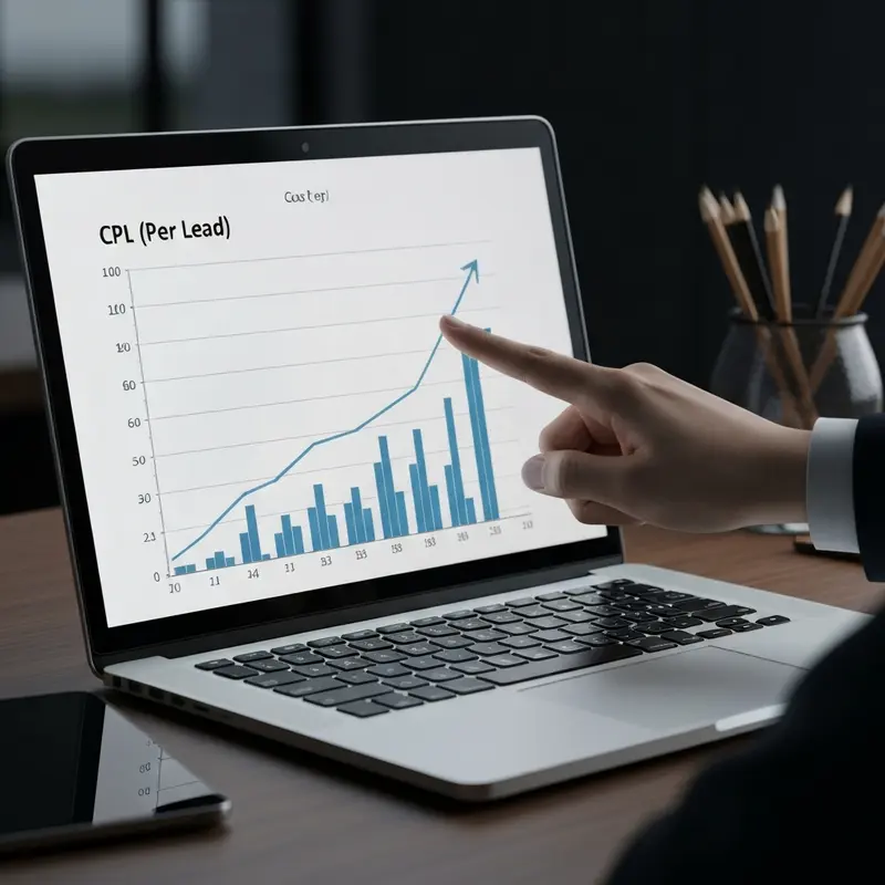 תקריב על גרף CPL עולה במחשב נייד