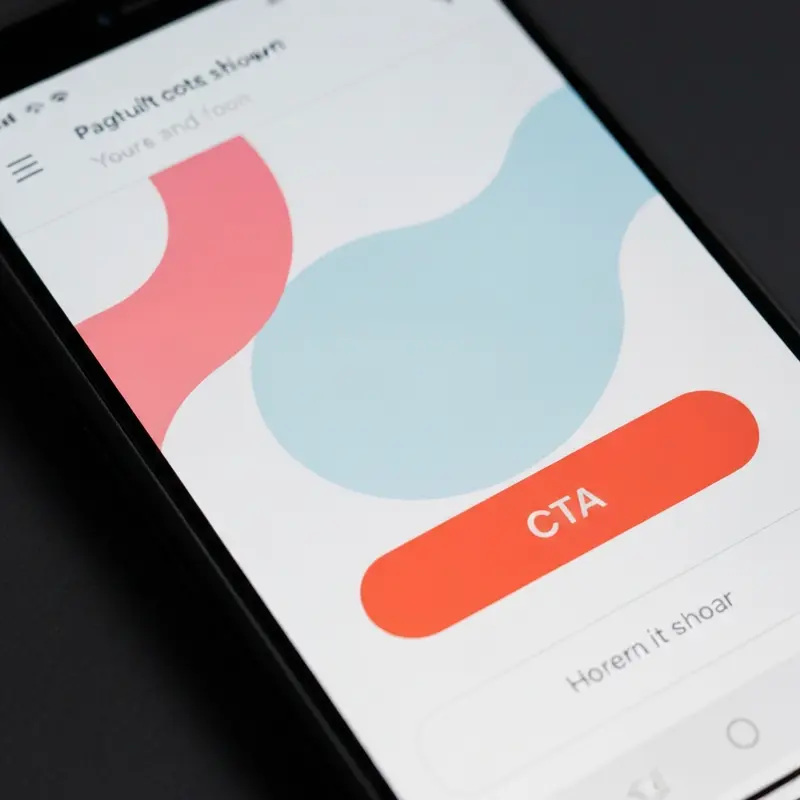 תקריב על כפתור CTA בולט על מסך סמארטפון