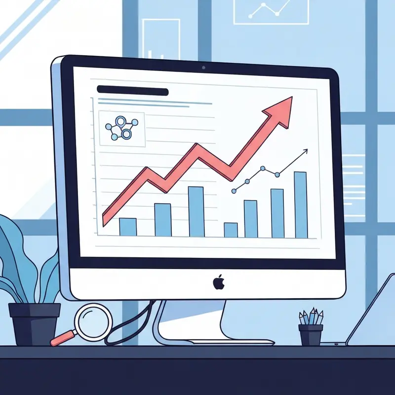 תרשים צמיחה ירוק במסך מחשב, המייצג Growth Hacking.